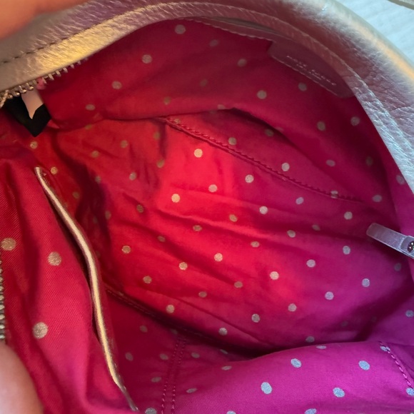 Kate Spade New York Gabi Silver Leather zip top Shoulder Bag Purse - Picture 5 of 12